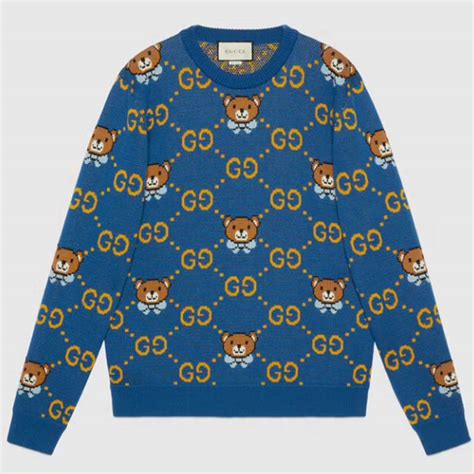 gucci bear crewneck|Gucci space snake jumper.